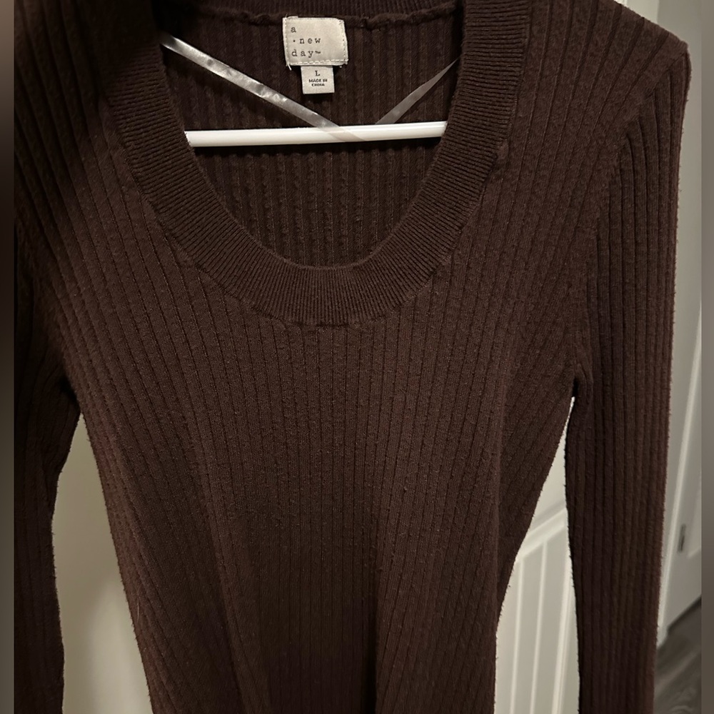 A New Day sweater. Never worn. Chocolate Brown.